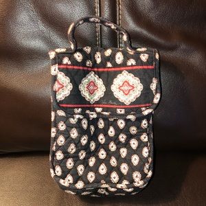 Vera Bradley Maggie Classic Black White Red Floral Paisley Lunch Bag